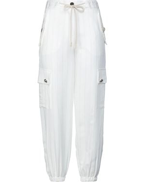 Brand Unique Trousers Viscose, Polyester, Metal - White