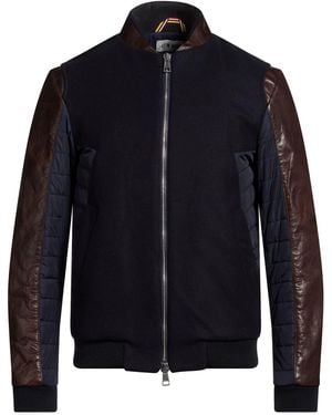 Low Brand Jacket Virgin Wool, Nylon, Leather - Blue