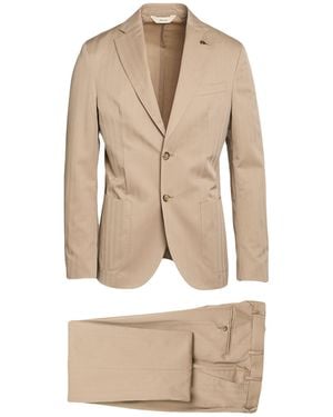 Paoloni Suit Virgin Wool, Cotton - Natural