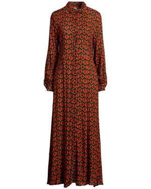 ALESSANDRO ENRIQUEZ Dark Maxi Dress Viscose, Wool - Brown