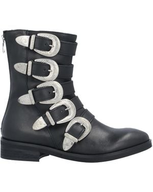 GISÉL MOIRÉ Ankle Boots Calfskin - Black