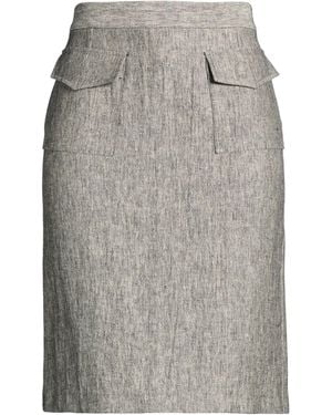 Semicouture Midi Skirt Linen, Cotton, Polyester - Gray
