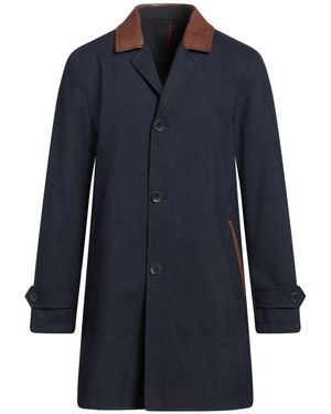 Canali Overcoat & Trench Coat Cotton, Polyamide, Polyester - Blue