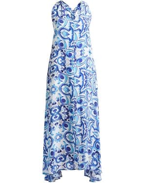 Inoa Maxi Dress Silk - Blue
