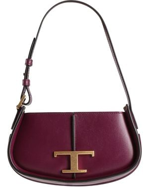 Tod's Plum Handbag Leather - Purple