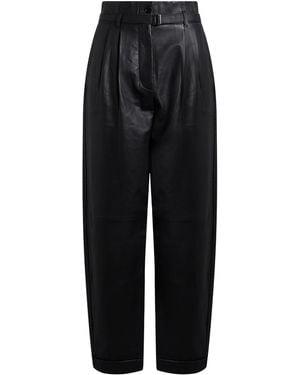 Emporio Armani Pants Lambskin - Black