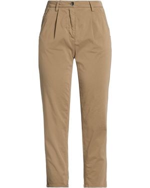 Luisa Cerano Khaki Pants Cotton, Elastane - Natural