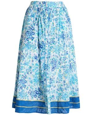 Poupette Azure Midi Skirt Cotton - Blue