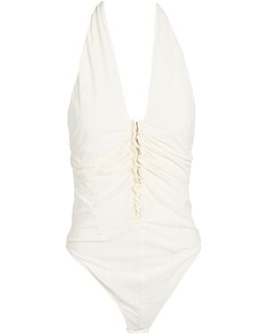 EUREKA by BABYLON Bodysuit Acetate, Polyamide, Elastane - White