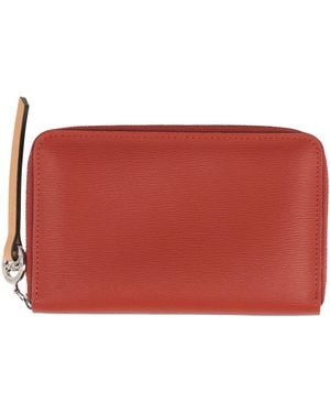 Longchamp Wallet Cow Leather, Synthetic Fibers - Red