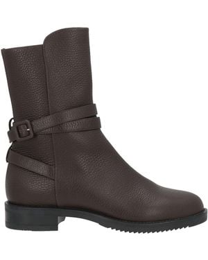 Sergio Rossi Dark Ankle Boots Leather - Brown
