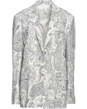 Etro Paisley-print Single-breasted Blazer - Grey