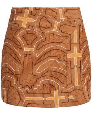 Johanna Ortiz Mini Skirt Cotton - Brown