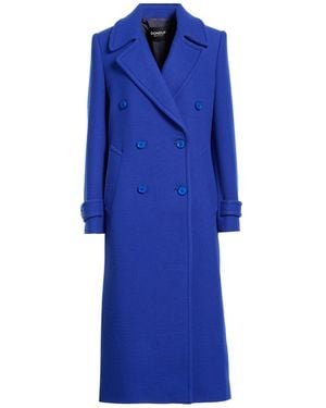 Dondup Coat Virgin Wool, Polyamide, Cashmere - Blue
