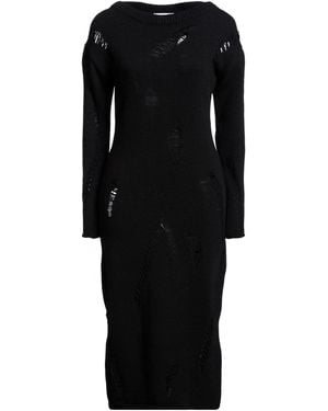 Gaelle Paris Midi Dress Acrylic, Wool - Black