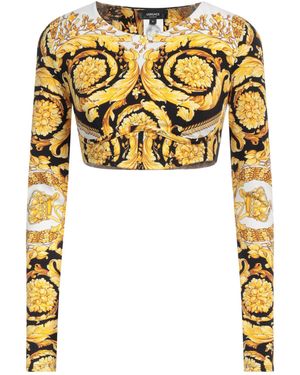 Versace Top Polyamide, Elastane - Metallic