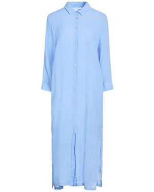 120% Lino Midi Dresses - Blue