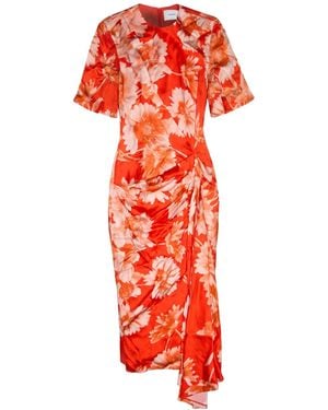 Erdem Midi Dress Viscose, Polyester - Red