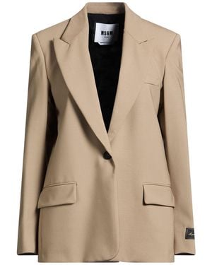 MSGM Blazer Virgin Wool, Elastane - Natural