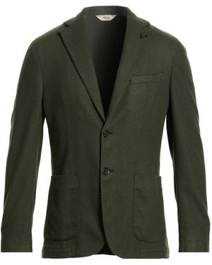 Paoloni Dark Blazer Virgin Wool, Polyamide, Elastane - Green