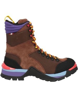 Bally Hike Chocolate Ankle Boots Leather, Textile Fibres - Brown