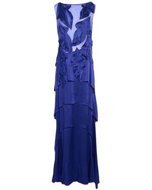 Alberta Ferretti Maxi Dress Acetate, Silk - Blue