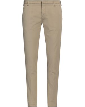 Entre Amis Khaki Trousers Cotton, Elastane - Natural