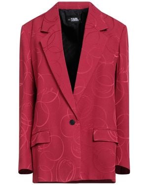 KARL LAGERFELD Garnet Blazer Silk, Polyester - Red