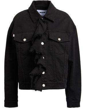 MSGM Denim Outerwear Cotton, Elastane - Black