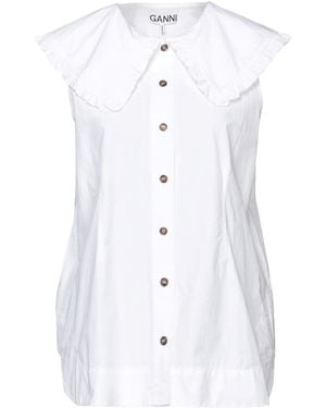 Ganni Sleeveless Shirt - White