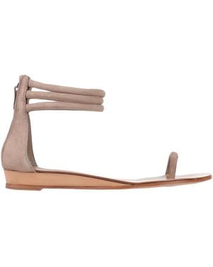 HAZY Taupe Thong Sandal Leather - White