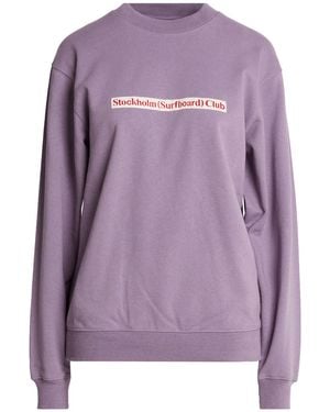 Stockholm Surfboard Club Sweatshirt Cotton, Recycled Cotton - Purple