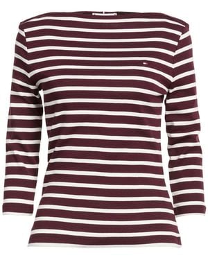 Tommy Hilfiger Burgundy T-Shirt Cotton - Red
