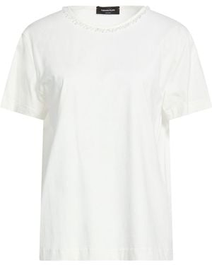 Fabiana Filippi T-Shirt Cotton, Silk, Polyester, Glass, Acrylic - White
