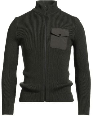 Zanone Military Cardigan Acrylic, Virgin Wool - Black
