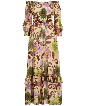 Anjuna Maxi Dress Cotton, Silk - Metallic