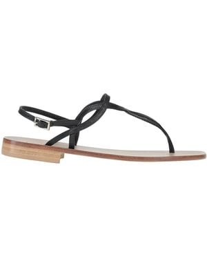 Paolo Ferrara Thong Sandal Leather - Black
