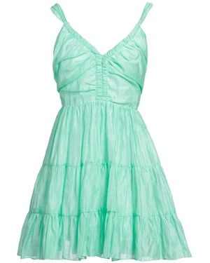 Sandro Tiered Linen-blend Gauze Mini Dress - Green