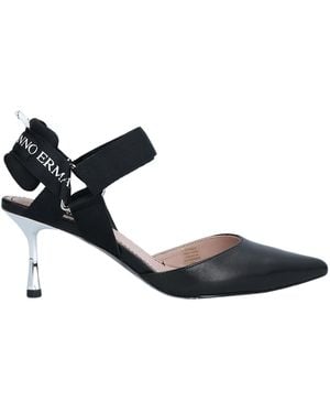 ERMANNO FIRENZE Court Shoes Soft Leather, Textile Fibres - Black
