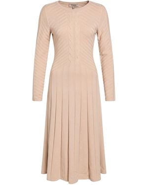 D.exterior Sand Midi Dress Wool, Polyester - Natural
