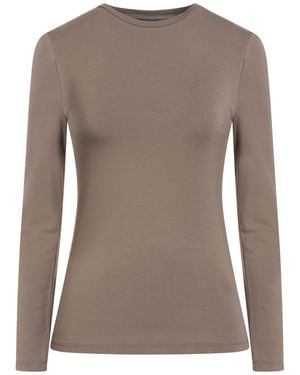 Alpha Studio Khaki T-Shirt Viscose, Elastane - Brown