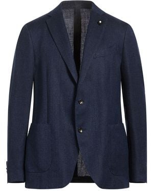 Lardini Blazer Wool, Linen - Blue