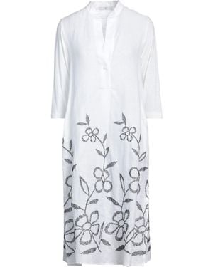 Whyci Midi Dress Viscose, Linen - White
