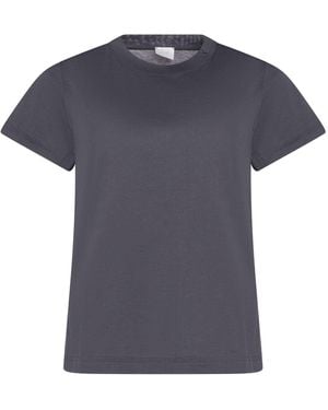 Marella Monochrome Charcoal T-Shirt Cotton - Blue