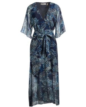Guess Maxi Dress Viscose, Polyamide - Blue