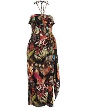 Lanvin Midi Dress Silk, Brass, Cotton, Polyester - White