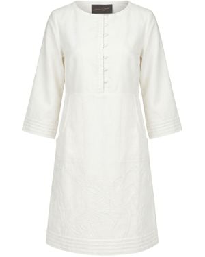 Antonia Zander Ivory Mini Dress Cotton, Polyacrylic - White