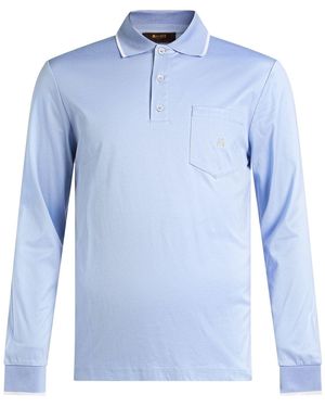 Moorer Sky Polo Shirt Cotton - Blue