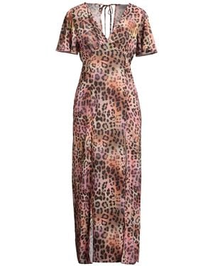 Gaelle Paris Camel Maxi Dress Polyester - Natural