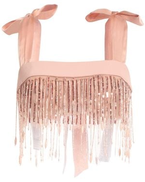Elisabetta Franchi Blush Top Polyamide, Silk - White
